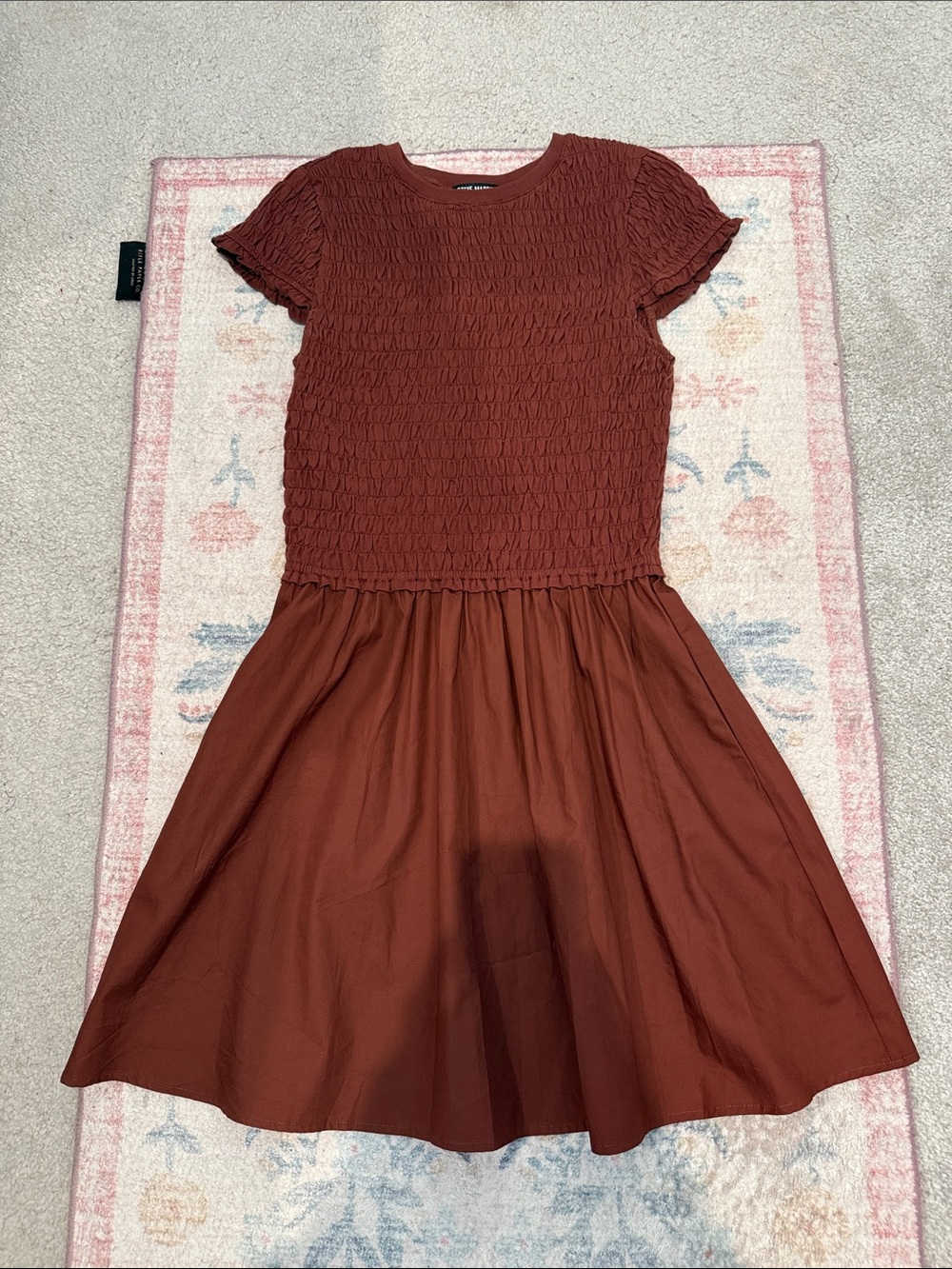 Steve Madden brown smocked mini dress